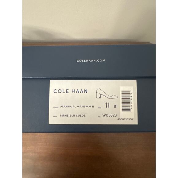 Women's Cole Haan Alanna Shoes Dark Blue Suede Pumps Size 11 - Picture 7 of 7